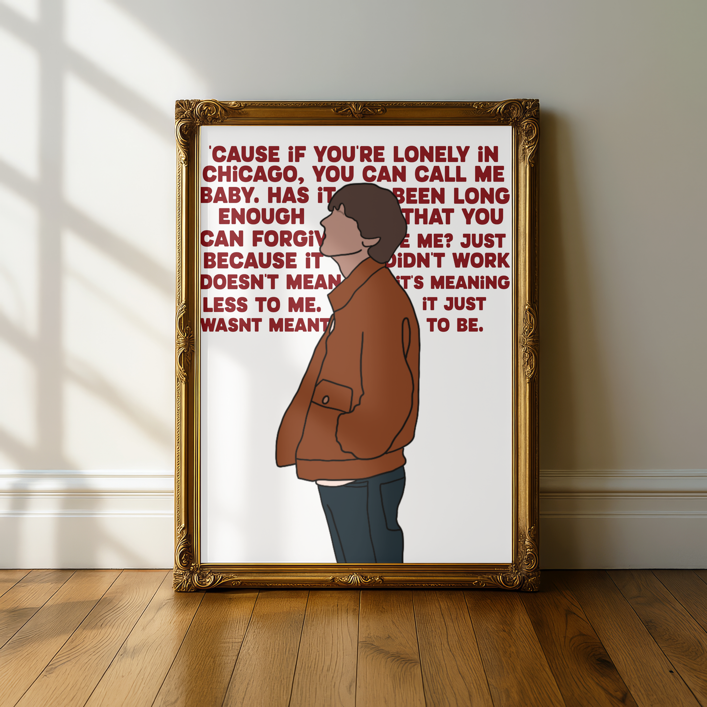 Louis Tomlinson "Chicago" Lyric Print - A5