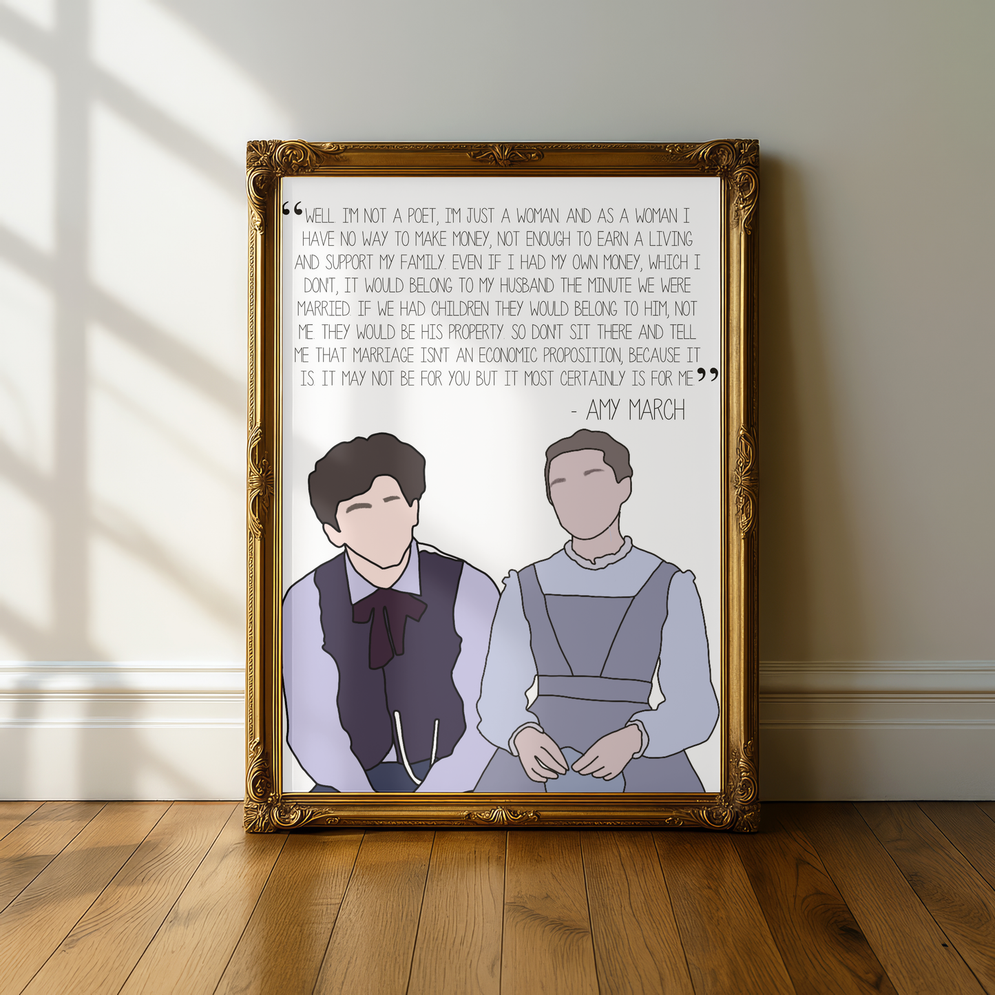 Little Women Amy x Laurie Quote Print - A5