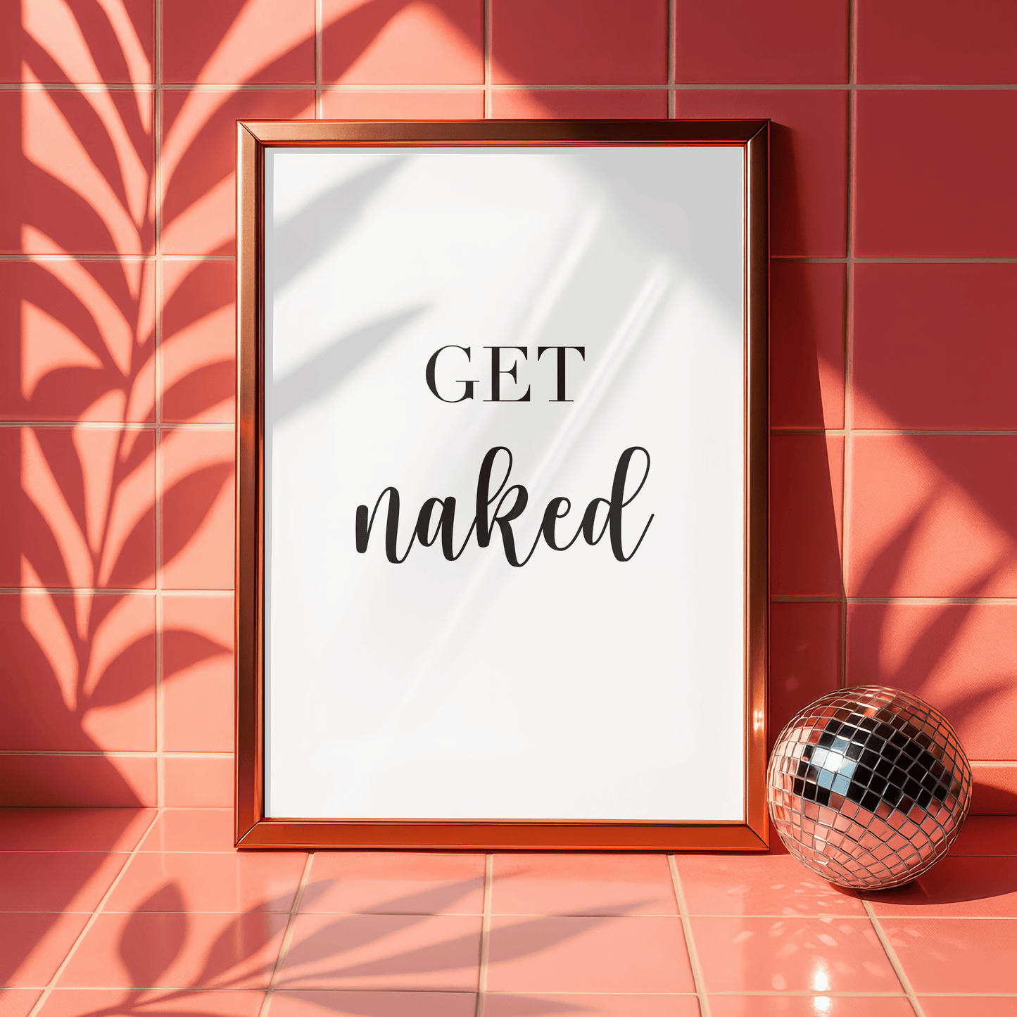 Get Naked Minimal Bathroom Print