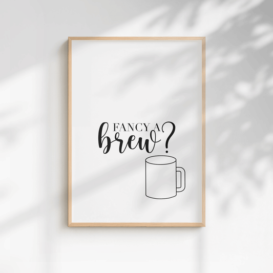 Fancy A Brew? Minimal Kitchen Print