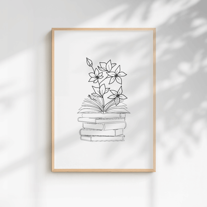 Floral Books Minimal Print