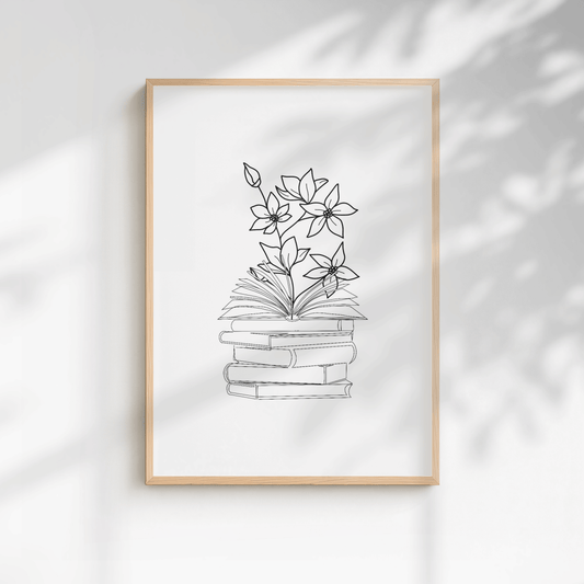 Floral Books Minimal Print