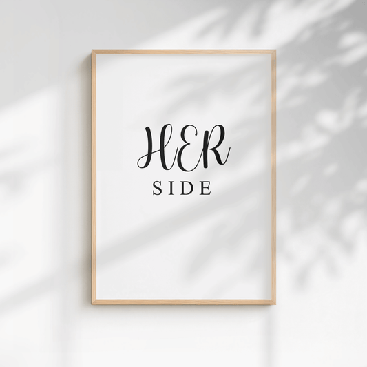 Her Side Minimal Bedroom Print