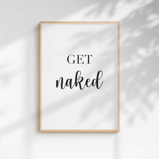 Get Naked Minimal Bathroom Print