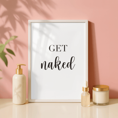 Get Naked Minimal Bathroom Print
