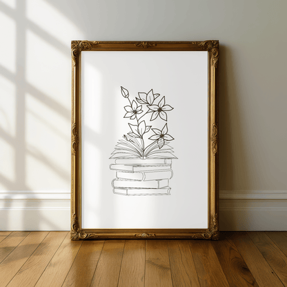 Floral Books Minimal Print
