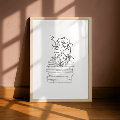 Floral Books Minimal Print