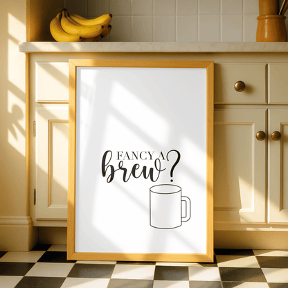 Fancy A Brew? Minimal Kitchen Print