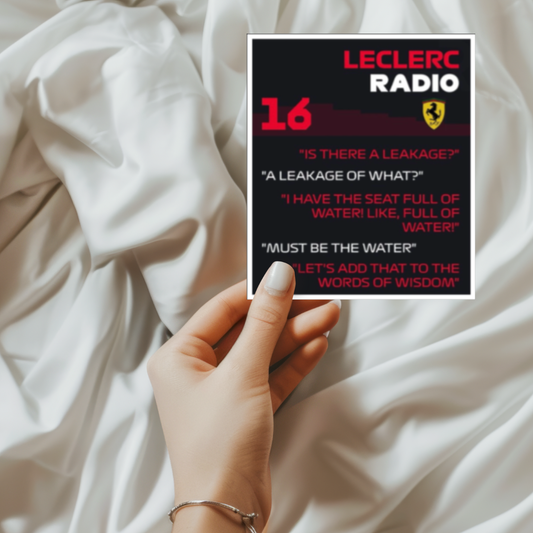 Charles Leclerc “Must Be The Water” Radio Sticker