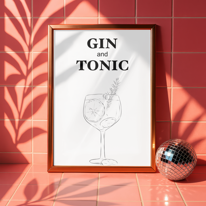 Gin & Tonic Drink Print