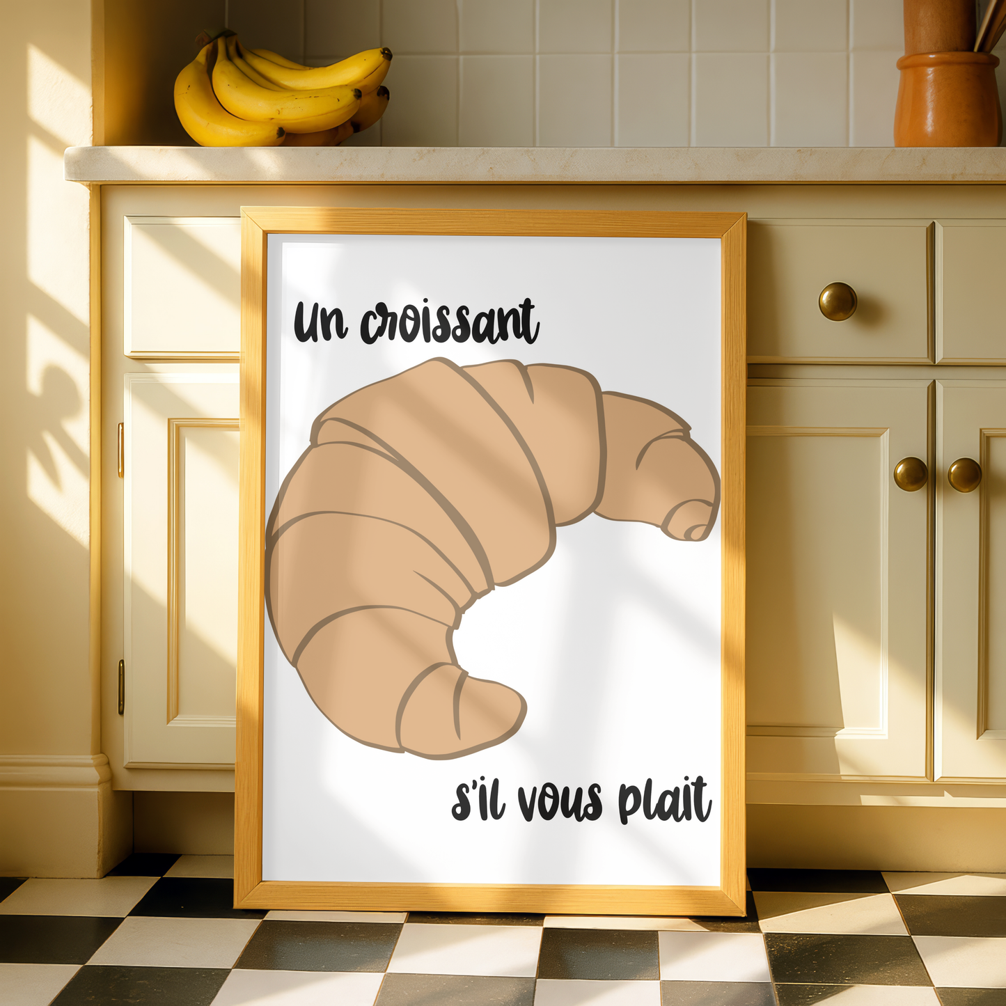 Croissant Kitchen Decor Print