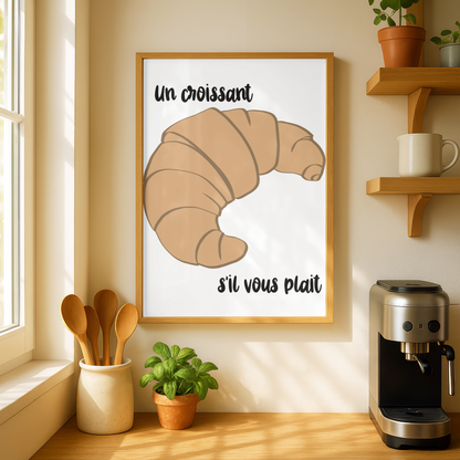 Croissant Kitchen Decor Print