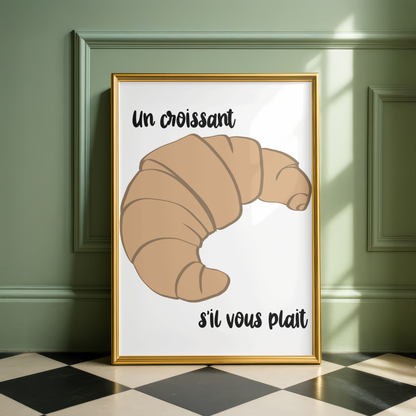 Croissant Kitchen Decor Print