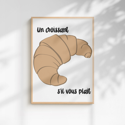 Croissant Kitchen Decor Print